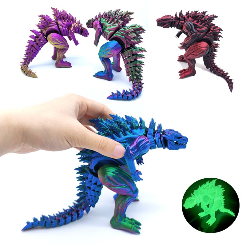 Gummy Candy - 3D 印刷筋肉恐竜アクションフィギュアミニおもちゃモンスターフィギュア関節可動関節フィギュアデスクトップ装飾品キッズギフト