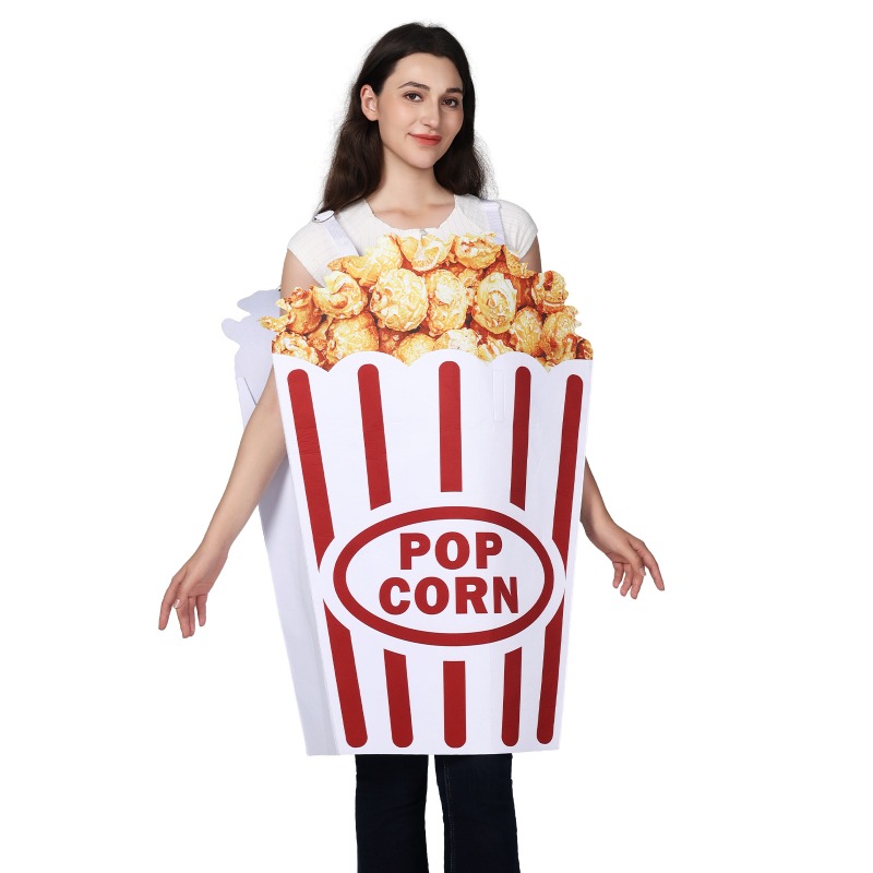 新しいハロウィンコスプレコスチューム 面白いポップコーン柄デ - Popcorn のレビューと価格